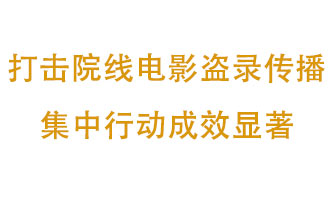 打击院线电影盗录传播集中行动成效显著